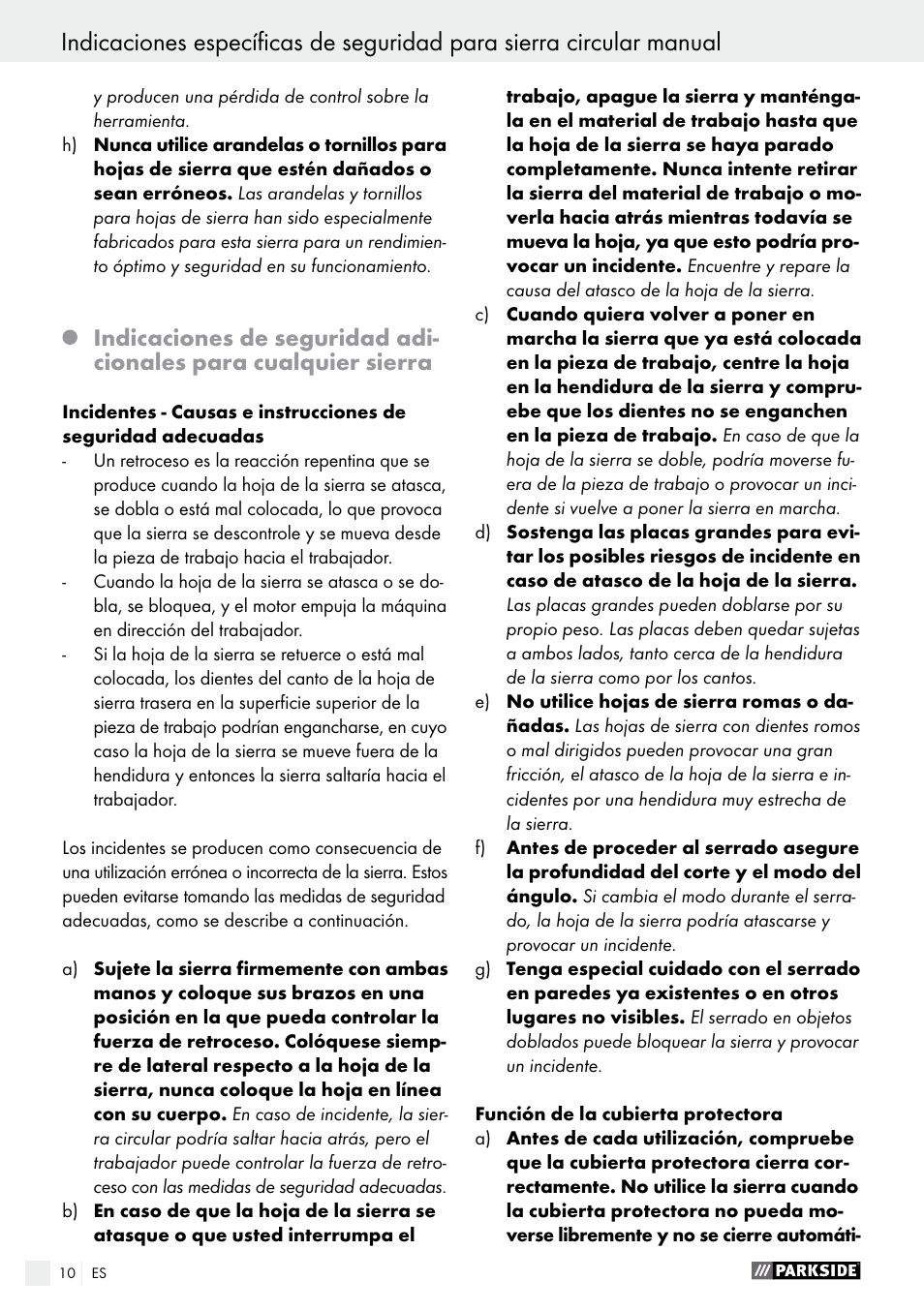 Parkside PTSS 1200 A1 User Manual | Page 10 / 51