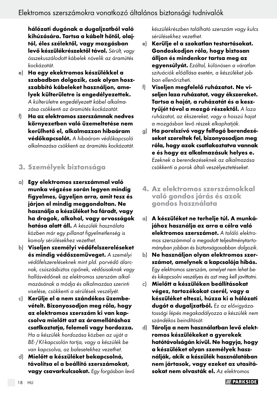 Parkside PTSS 1200 A1 User Manual | Page 18 / 63