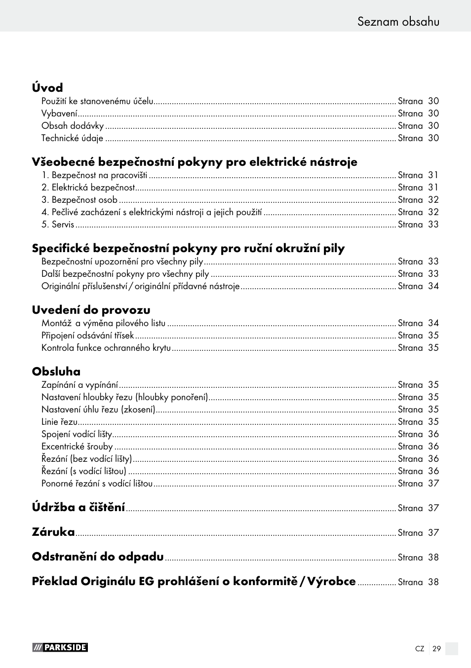 Parkside PTSS 1200 A1 User Manual | Page 29 / 63