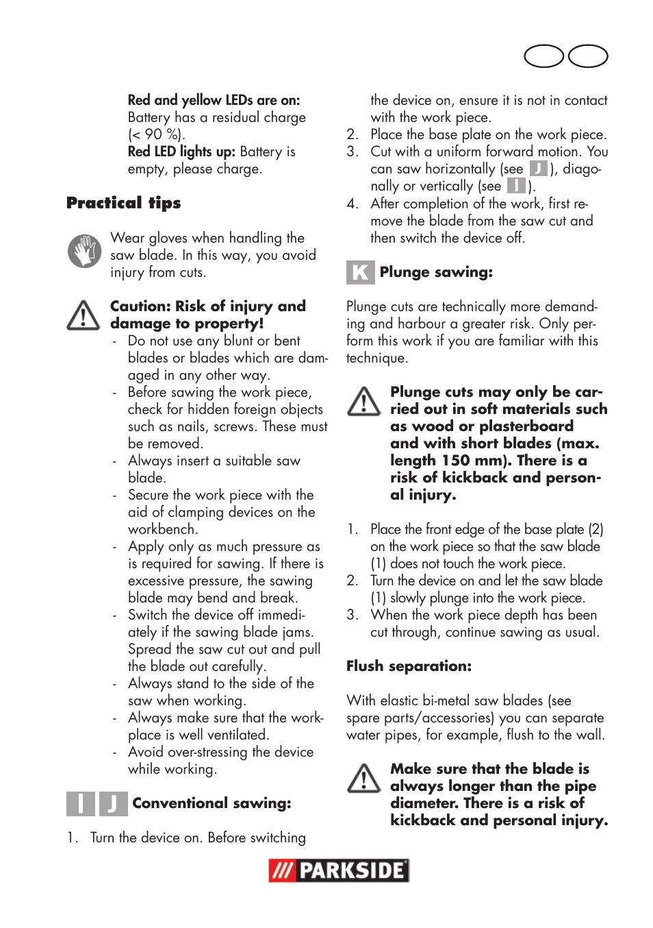 Gb ie | Parkside PSSA 18 A1 User Manual | Page 15 / 84