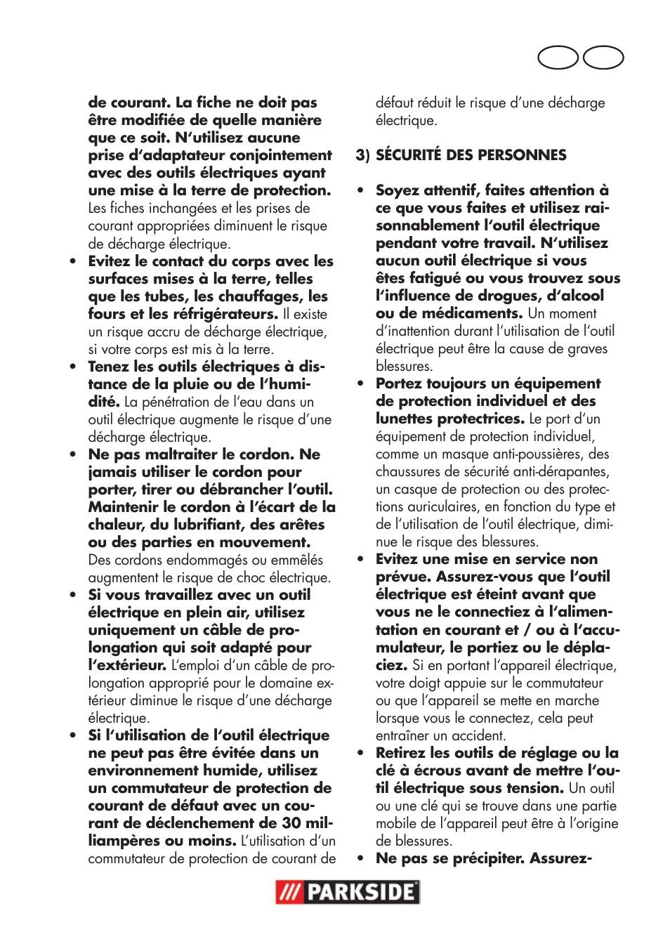 Fr be | Parkside PSSA 18 A1 User Manual | Page 25 / 84
