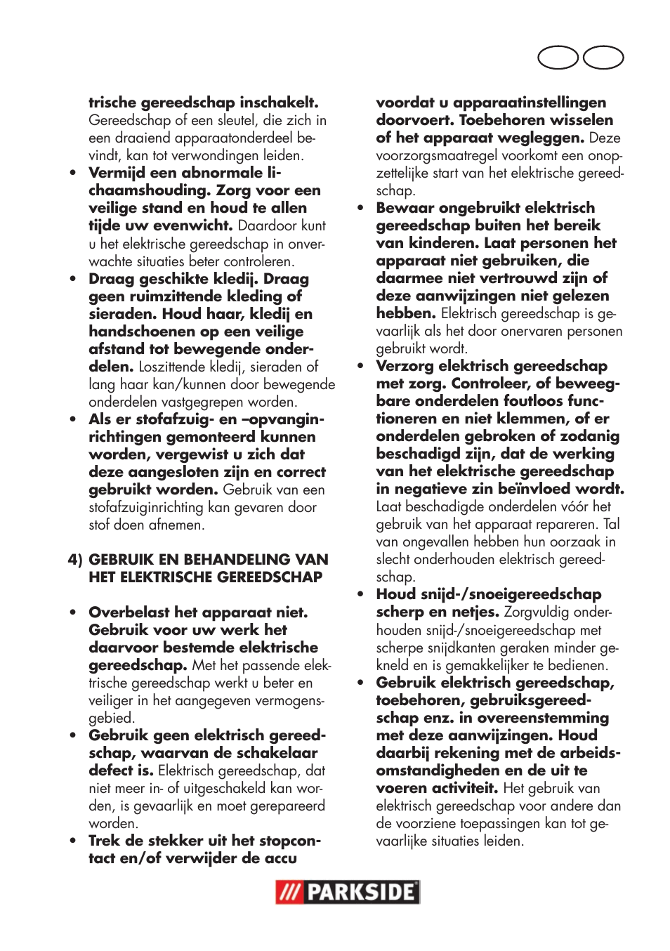 Nl be | Parkside PSSA 18 A1 User Manual | Page 45 / 84