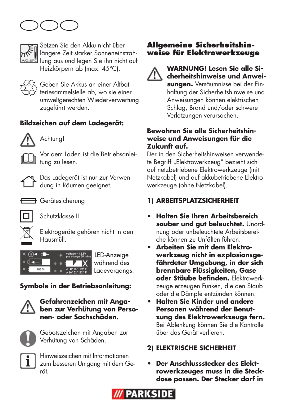 De at ch | Parkside PSSA 18 A1 User Manual | Page 62 / 84