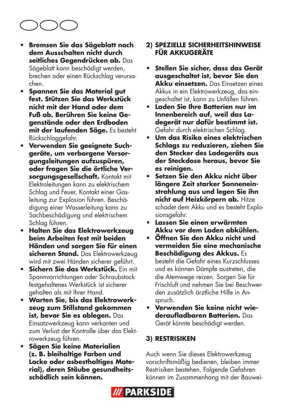 De at ch | Parkside PSSA 18 A1 User Manual | Page 66 / 84