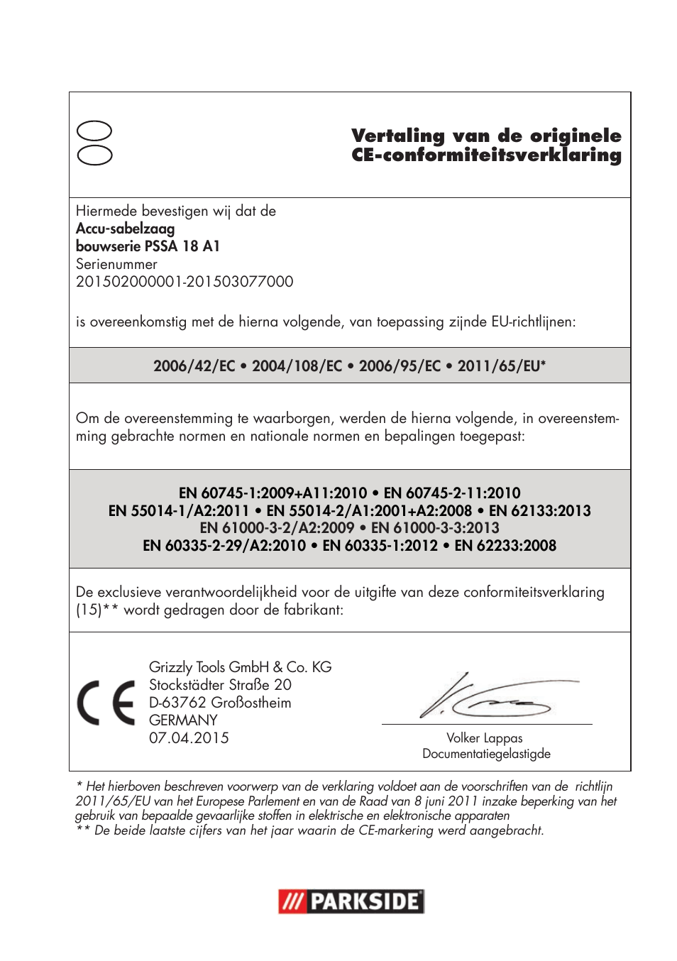 Parkside PSSA 18 A1 User Manual | Page 79 / 84