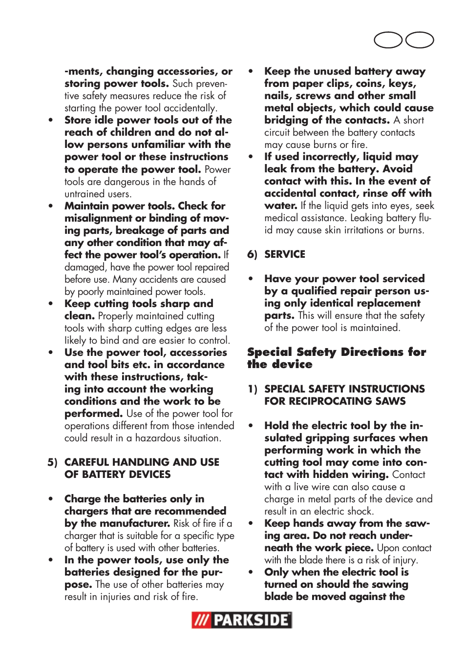 Gb ie | Parkside PSSA 18 A1 User Manual | Page 9 / 84