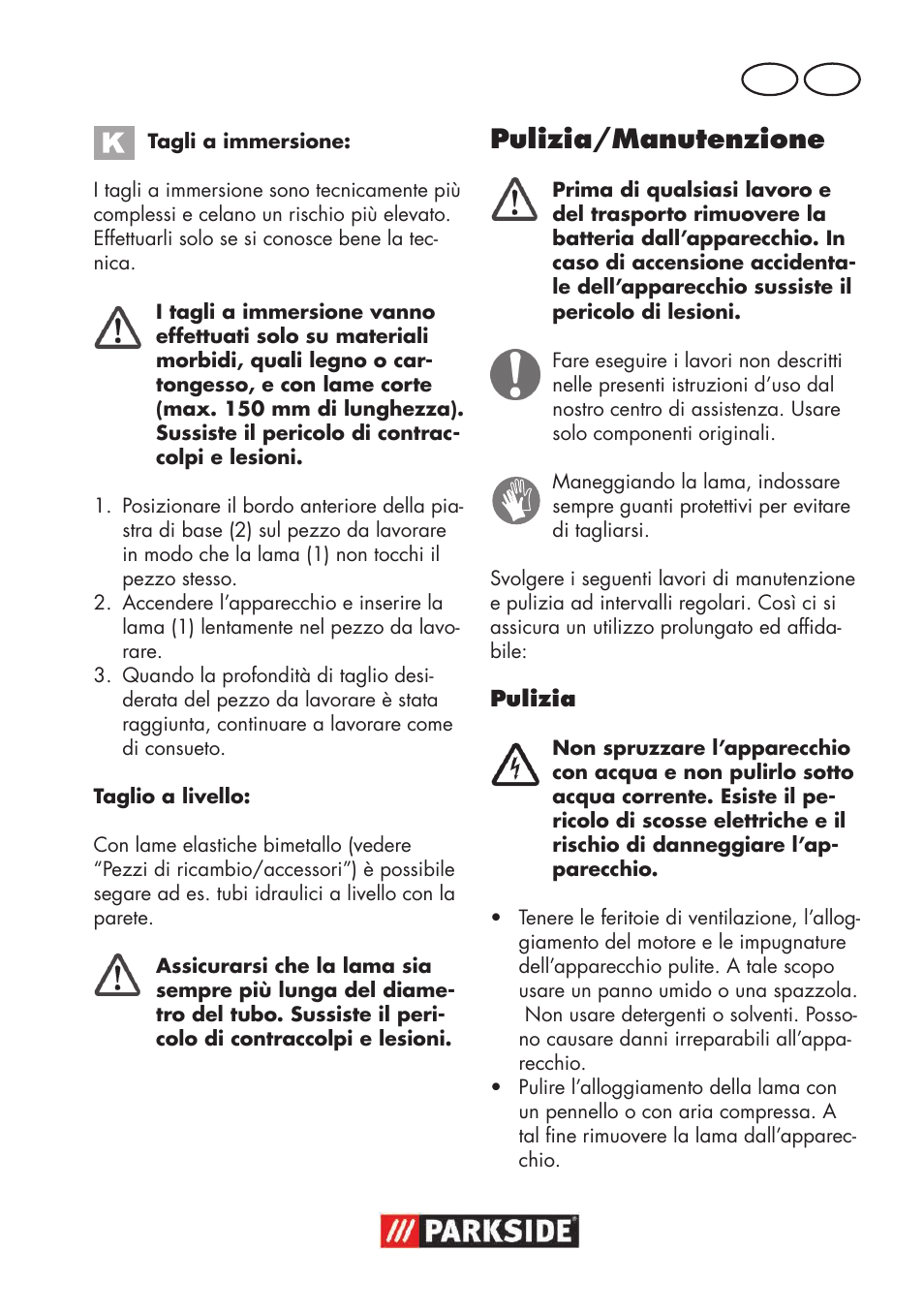 Pulizia/manutenzione, It mt | Parkside PSSA 18 A1 User Manual | Page 17 / 64