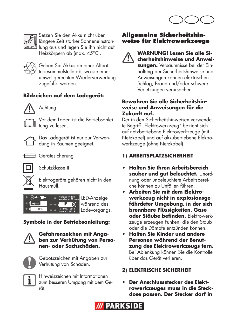 De at ch | Parkside PSSA 18 A1 User Manual | Page 43 / 64