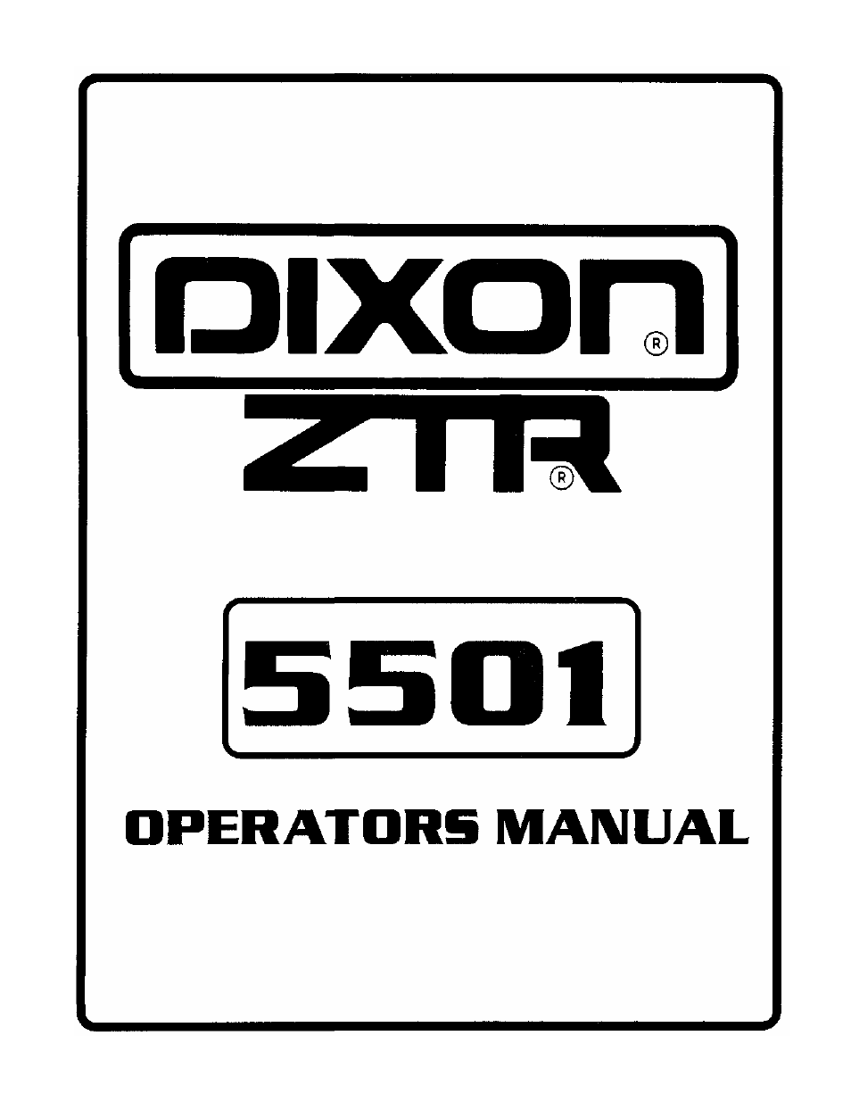 Dixon 5501 User Manual | 42 pages