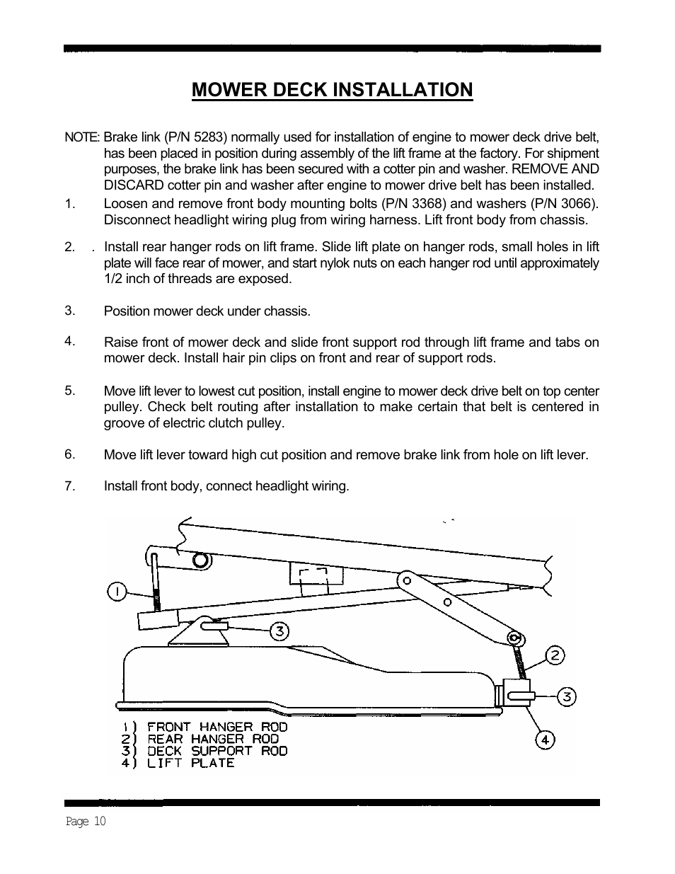 Mower deck installation | Dixon 5501 User Manual | Page 13 / 42