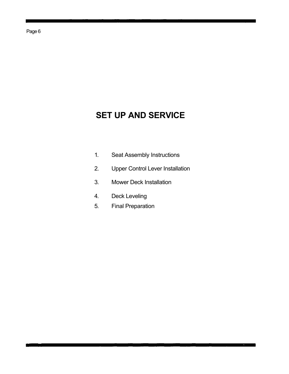 Set up and service | Dixon 5501 User Manual | Page 9 / 42
