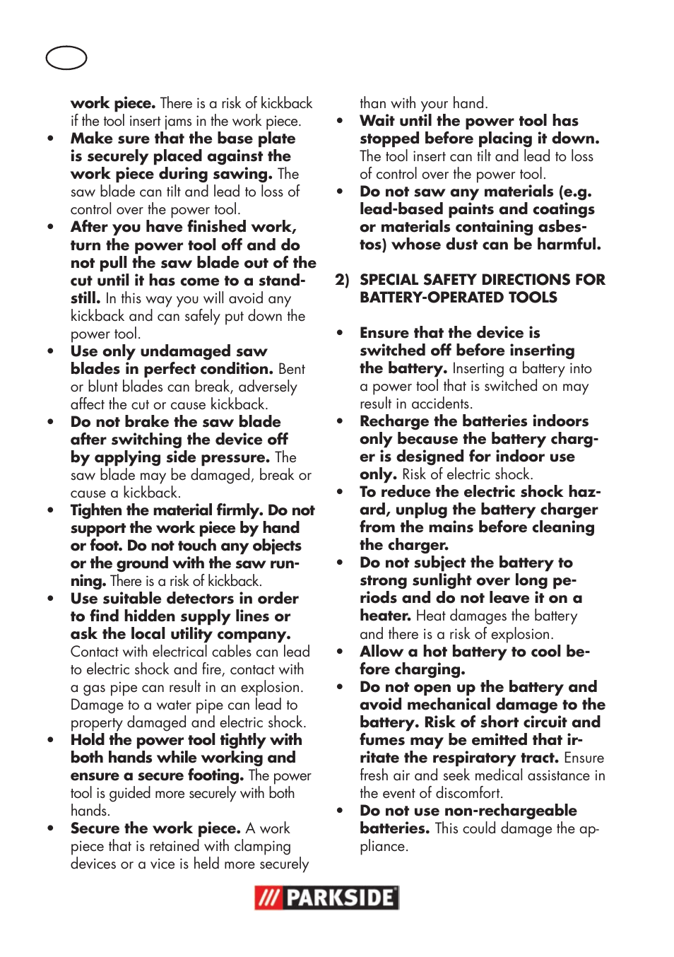 Parkside PSSA 18 A1 User Manual | Page 10 / 140