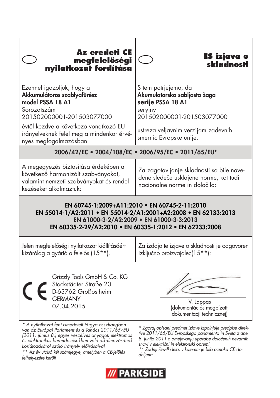 Parkside PSSA 18 A1 User Manual | Page 134 / 140