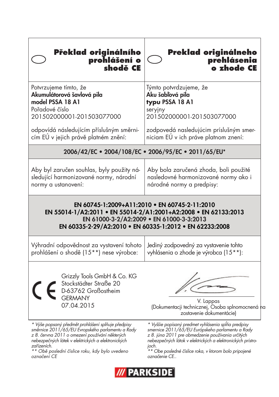 Parkside PSSA 18 A1 User Manual | Page 135 / 140