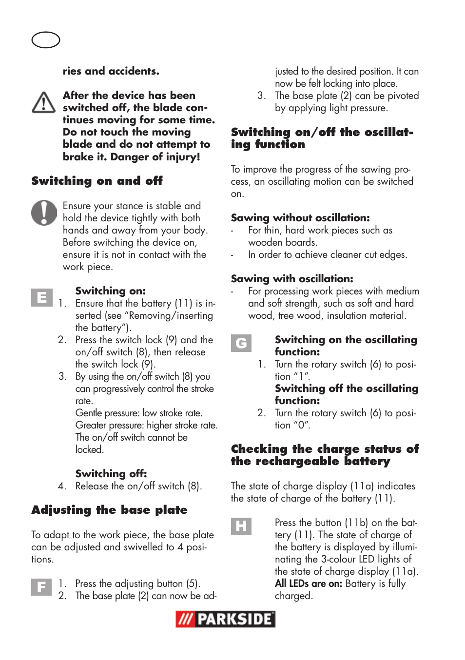 Parkside PSSA 18 A1 User Manual | Page 14 / 140