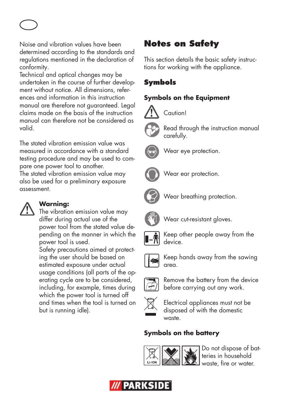 Parkside PSSA 18 A1 User Manual | Page 6 / 140