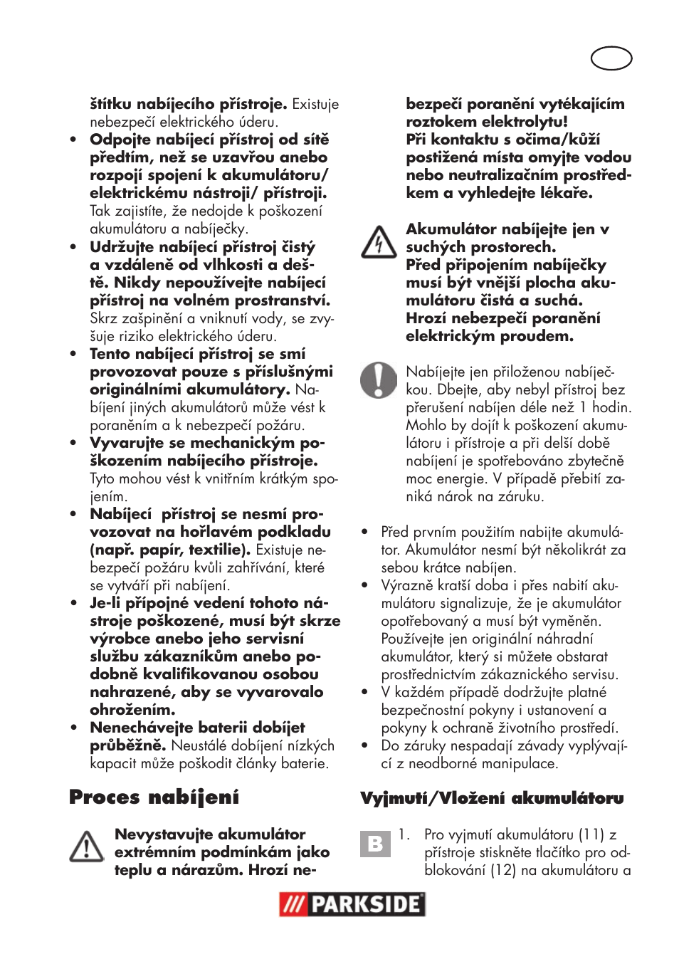 Proces nabíjení | Parkside PSSA 18 A1 User Manual | Page 85 / 140