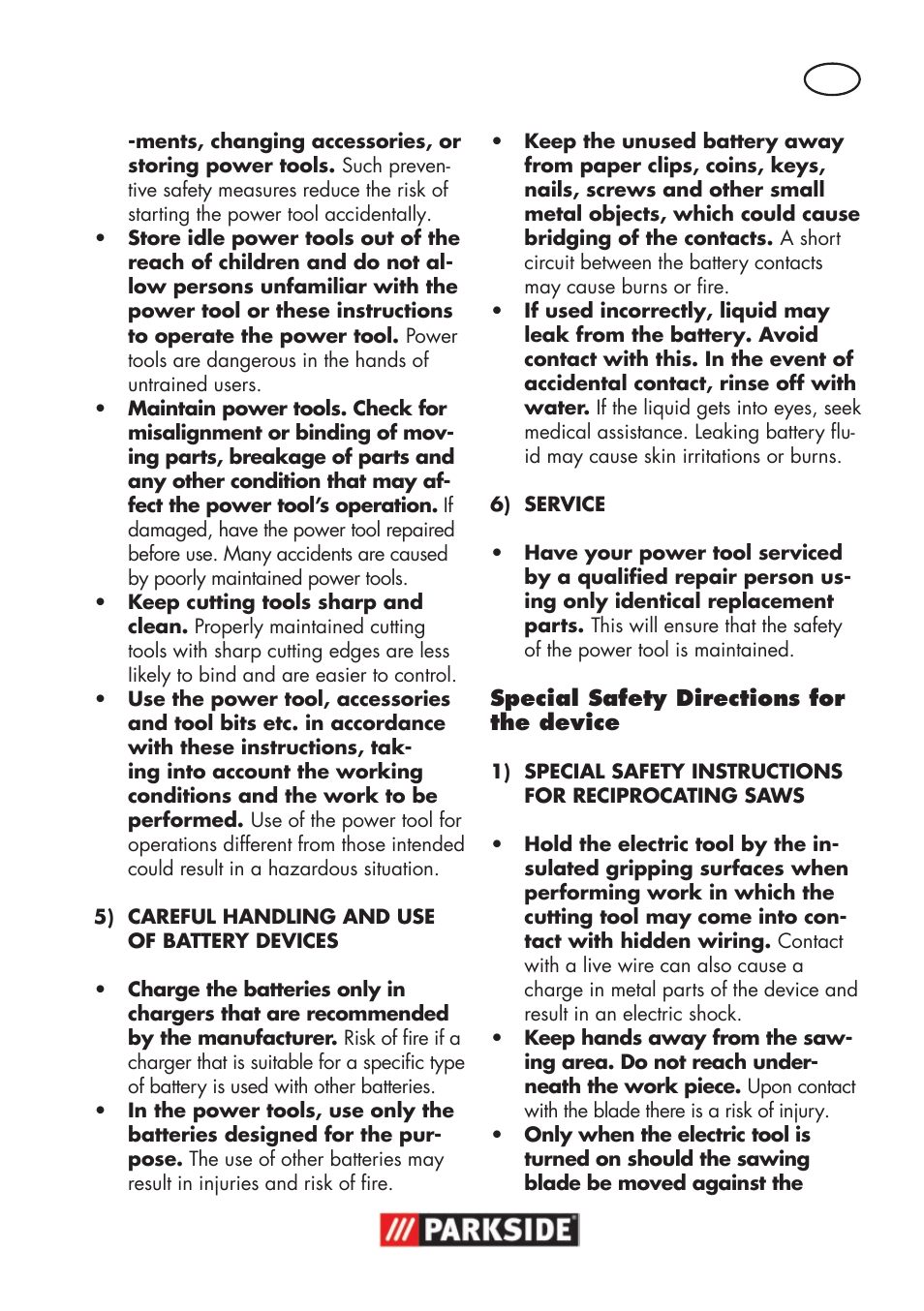 Parkside PSSA 18 A1 User Manual | Page 9 / 140