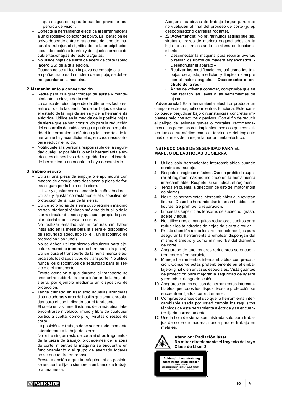 Parkside PTK 2000 A1 User Manual | Page 14 / 80