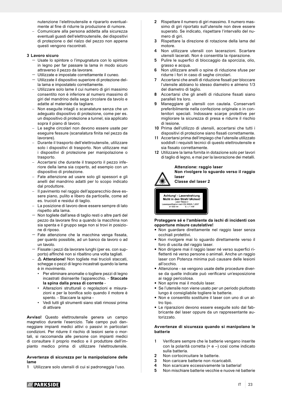 Parkside PTK 2000 A1 User Manual | Page 28 / 80