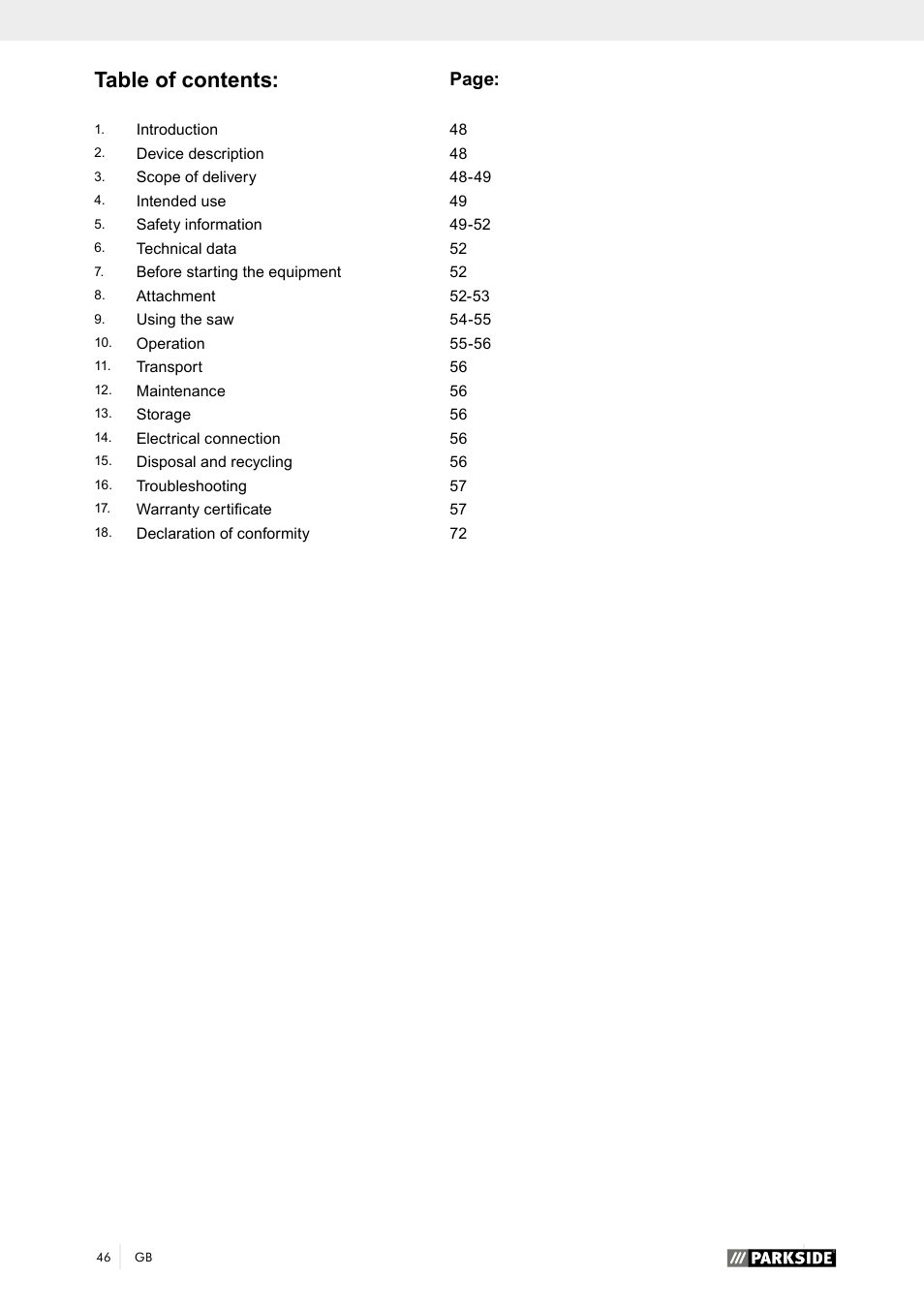 Parkside PTK 2000 A1 User Manual | Page 51 / 80