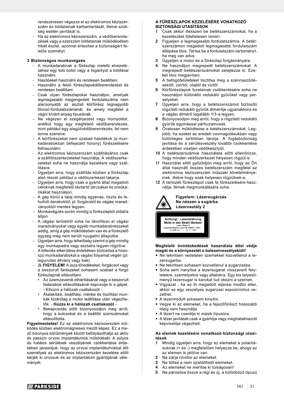 Parkside PTK 2000 A1 User Manual | Page 26 / 90