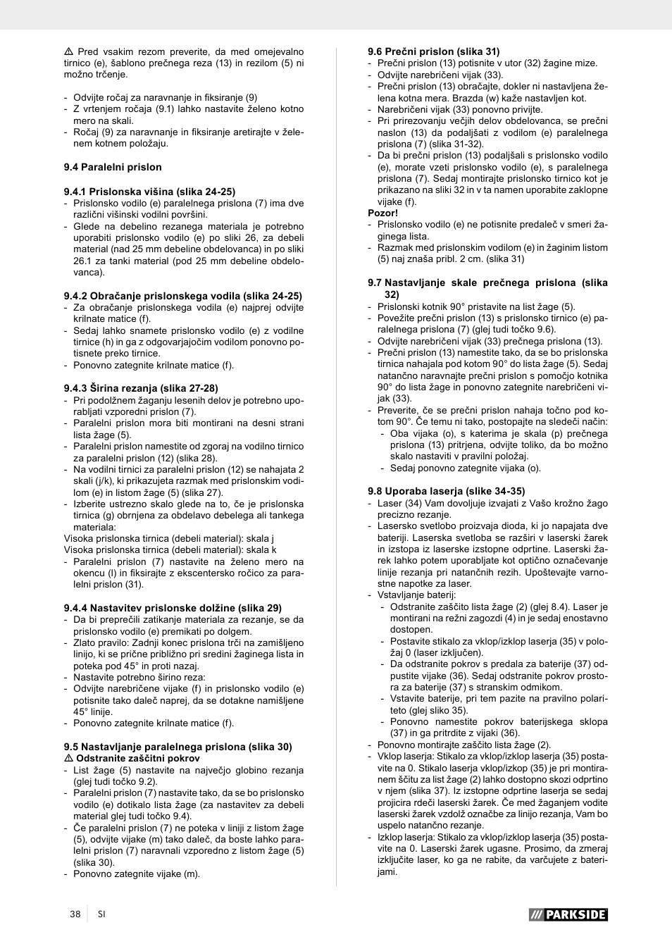 Parkside PTK 2000 A1 User Manual | Page 43 / 90