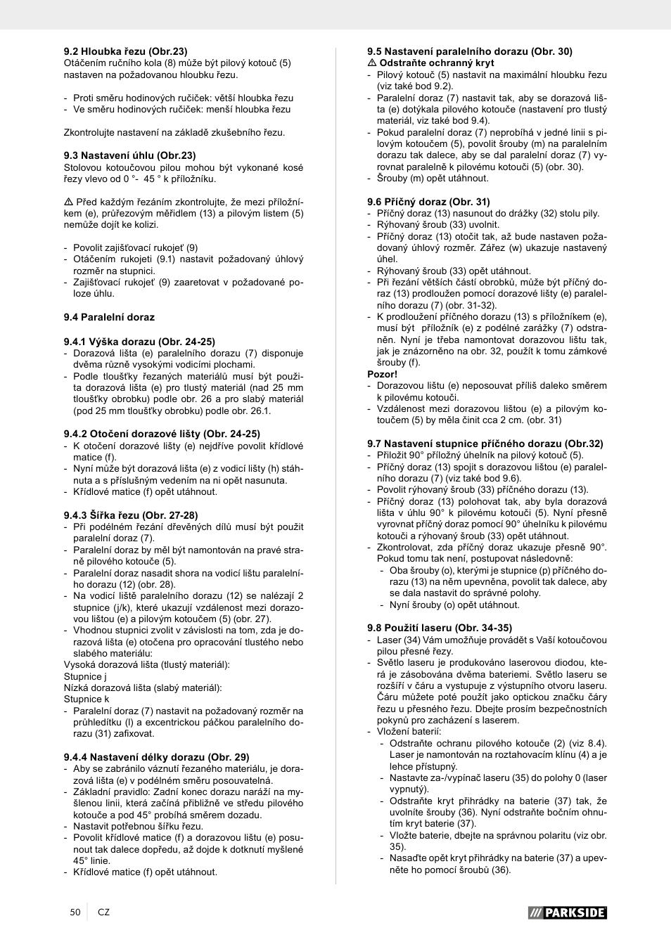 Parkside PTK 2000 A1 User Manual | Page 55 / 90