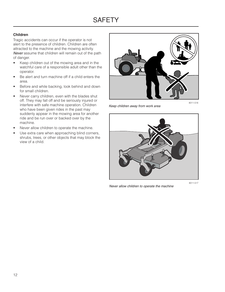 Safety | Dixon Grizzly SE 966516601 User Manual | Page 12 / 72