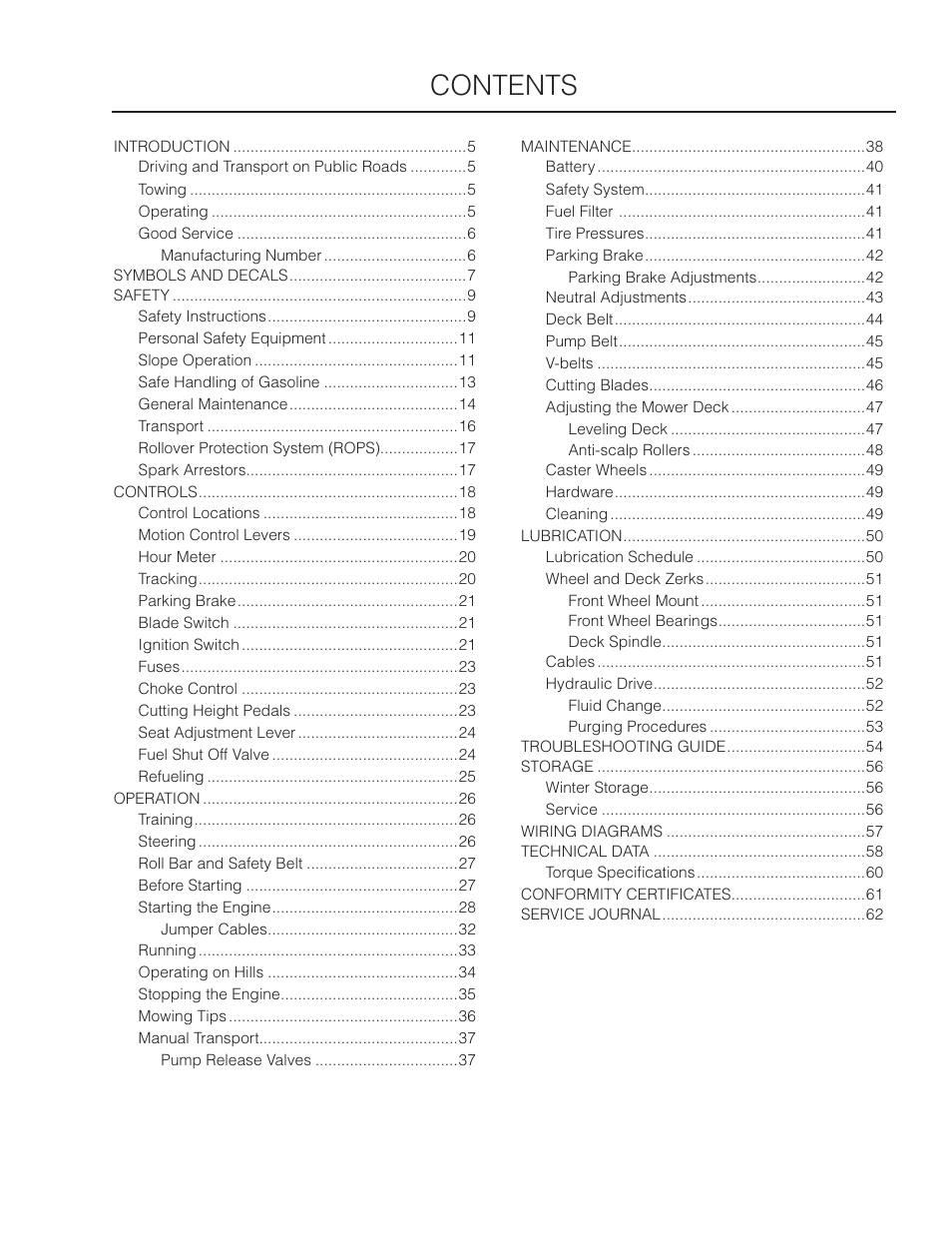 Dixon Grizzly SE 966516601 User Manual | Page 3 / 72