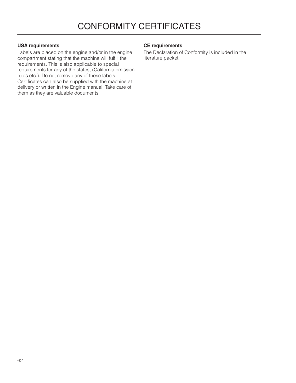 Conformity certificates | Dixon Grizzly SE 966516601 User Manual | Page 62 / 72