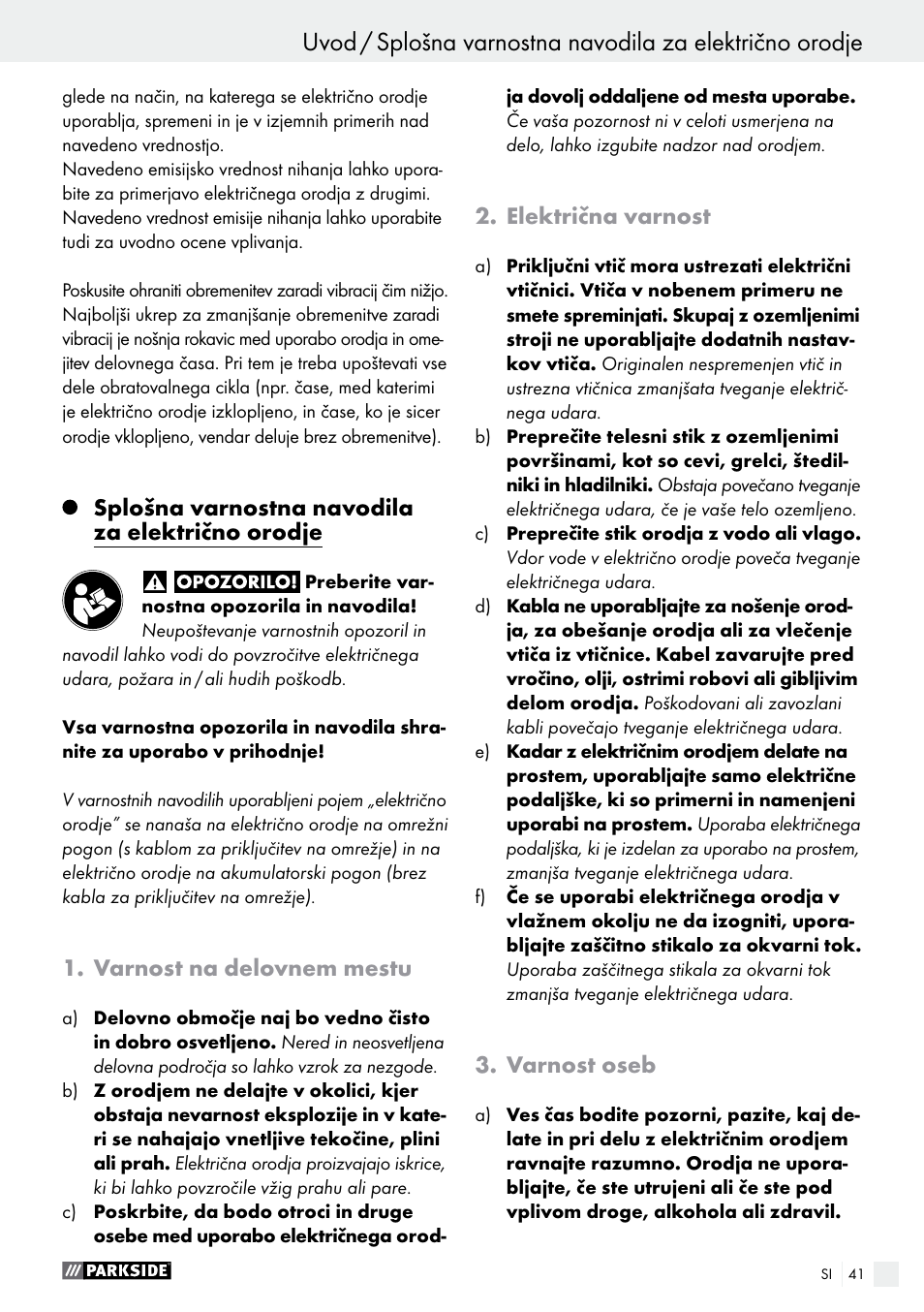 Uvod | Parkside PMNF 1350 A1 User Manual | Page 41 / 79