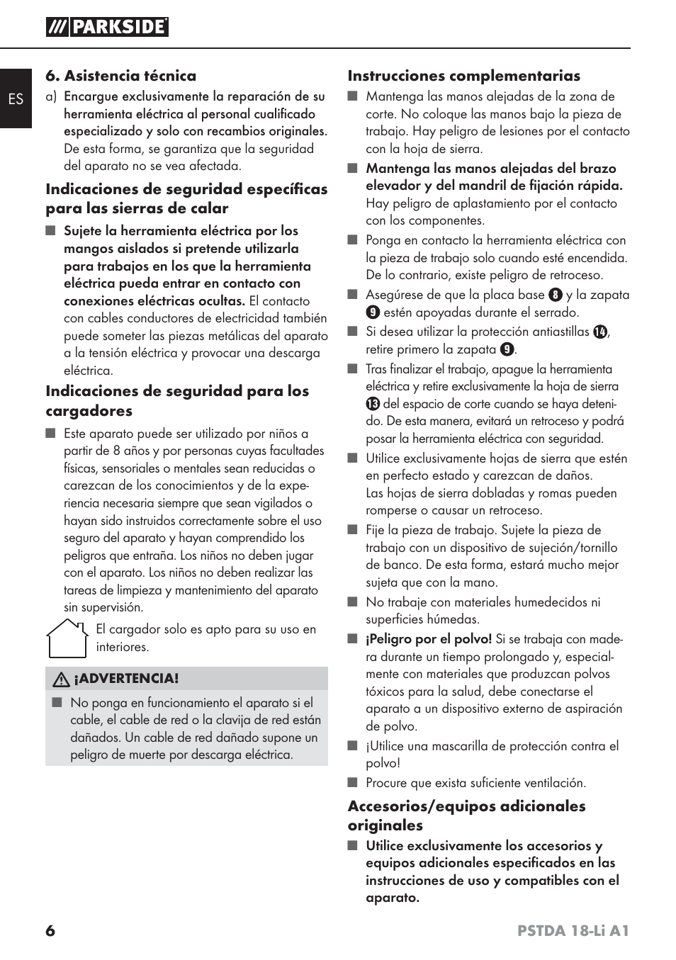 Parkside PSTDA 18-Li A1 User Manual | Page 10 / 65