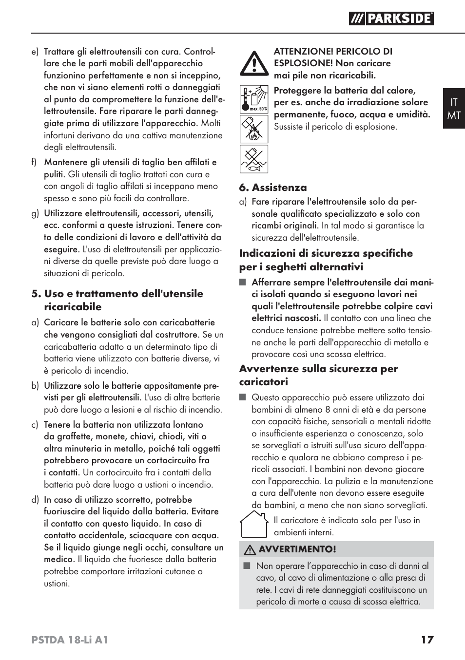 Parkside PSTDA 18-Li A1 User Manual | Page 21 / 65