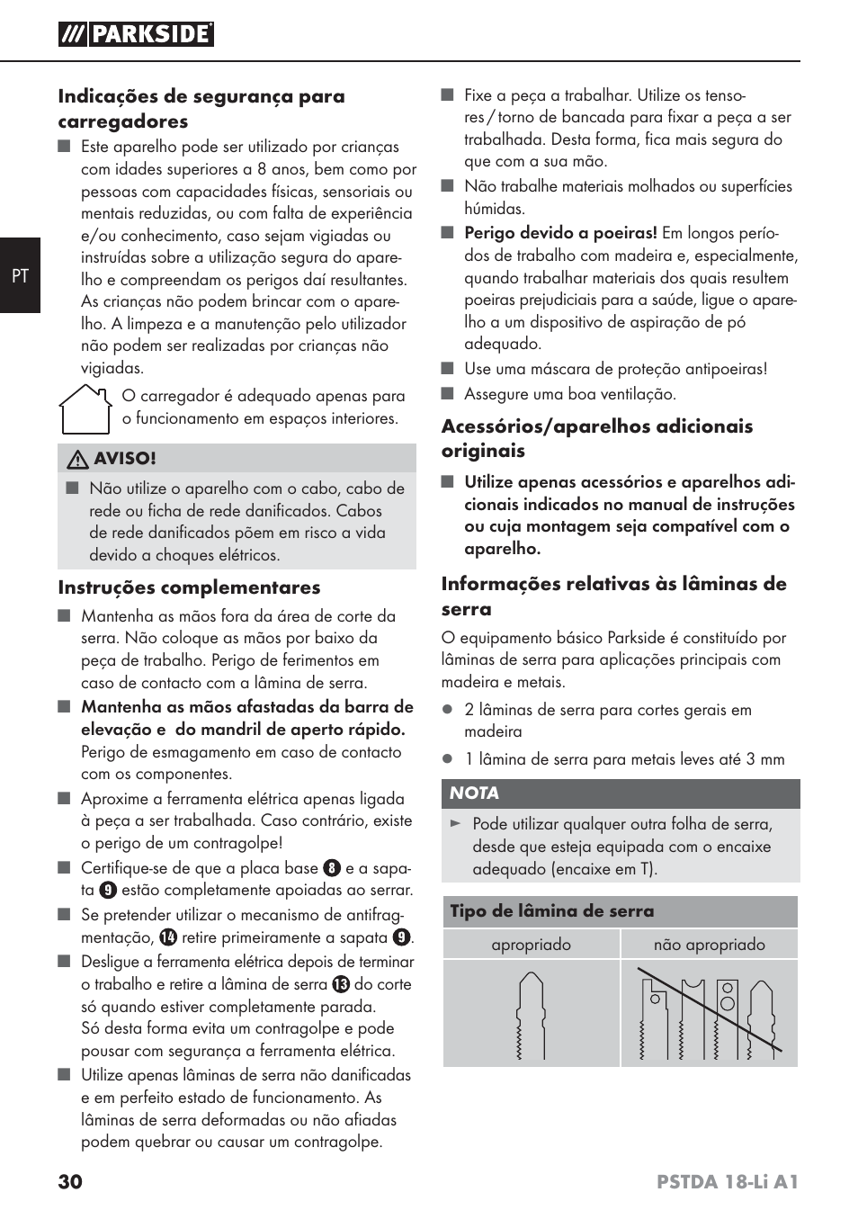 Parkside PSTDA 18-Li A1 User Manual | Page 34 / 65