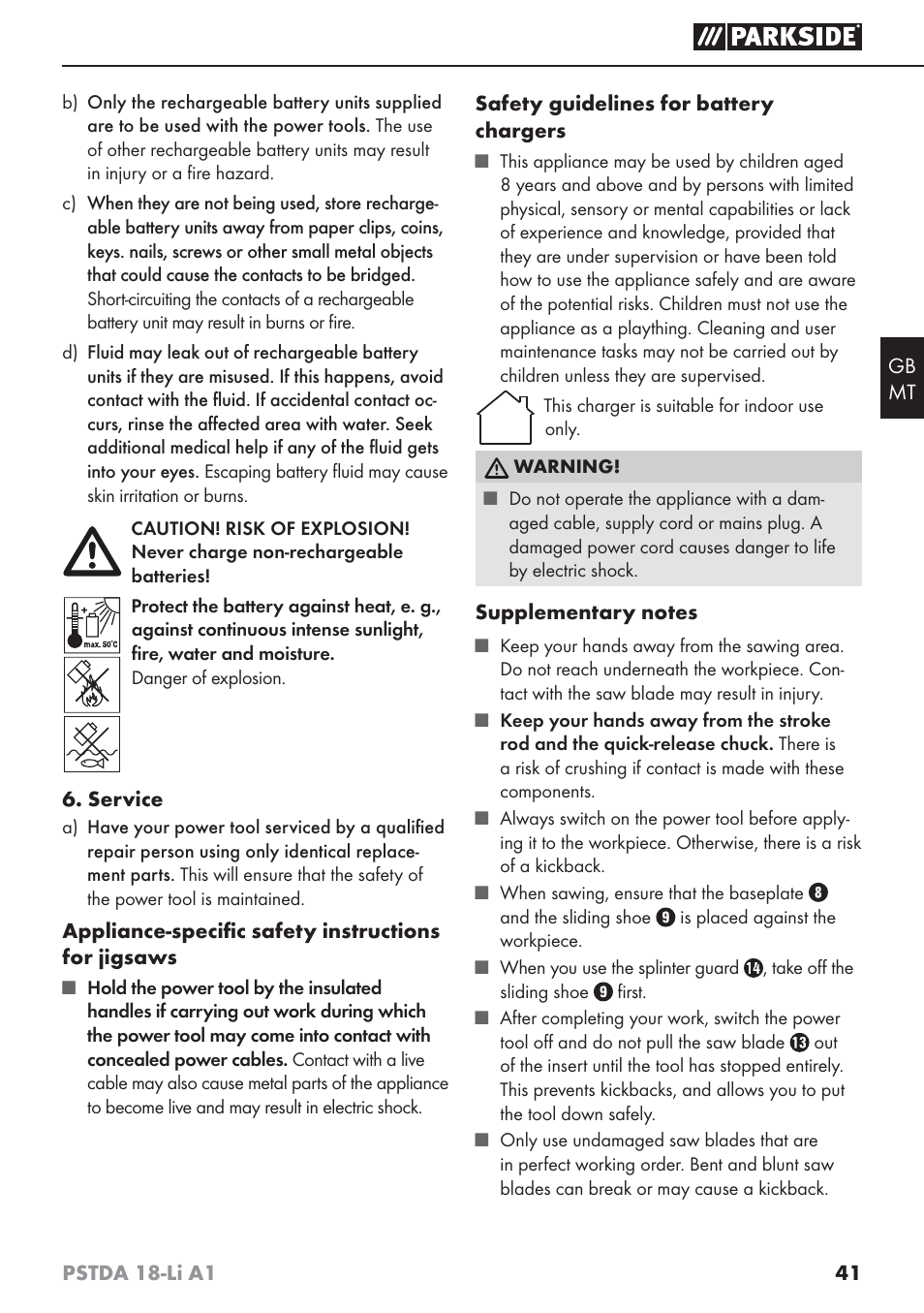 Parkside PSTDA 18-Li A1 User Manual | Page 45 / 65