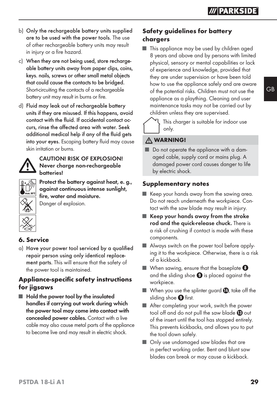 Parkside PSTDA 18-Li A1 User Manual | Page 33 / 41