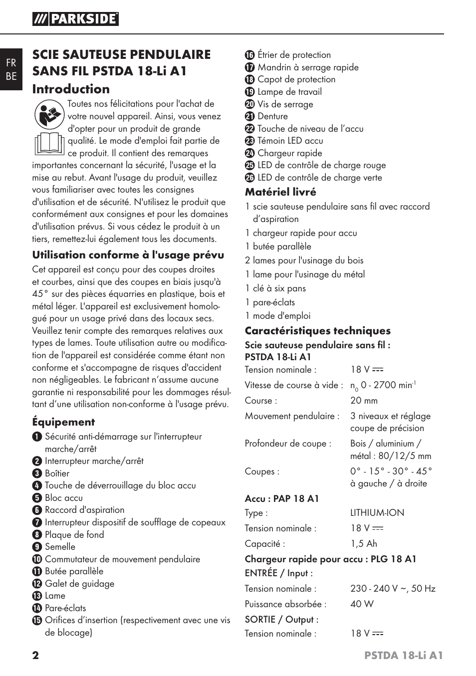 Parkside PSTDA 18-Li A1 User Manual | Page 6 / 41