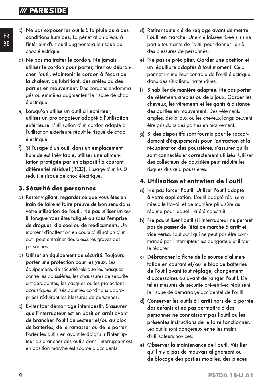 Parkside PSTDA 18-Li A1 User Manual | Page 8 / 41