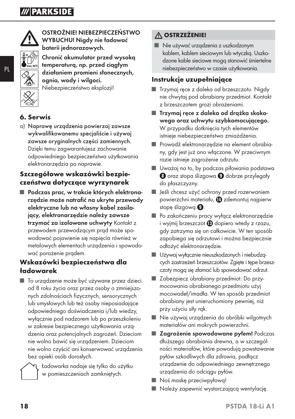 Parkside PSTDA 18-Li A1 User Manual | Page 22 / 89