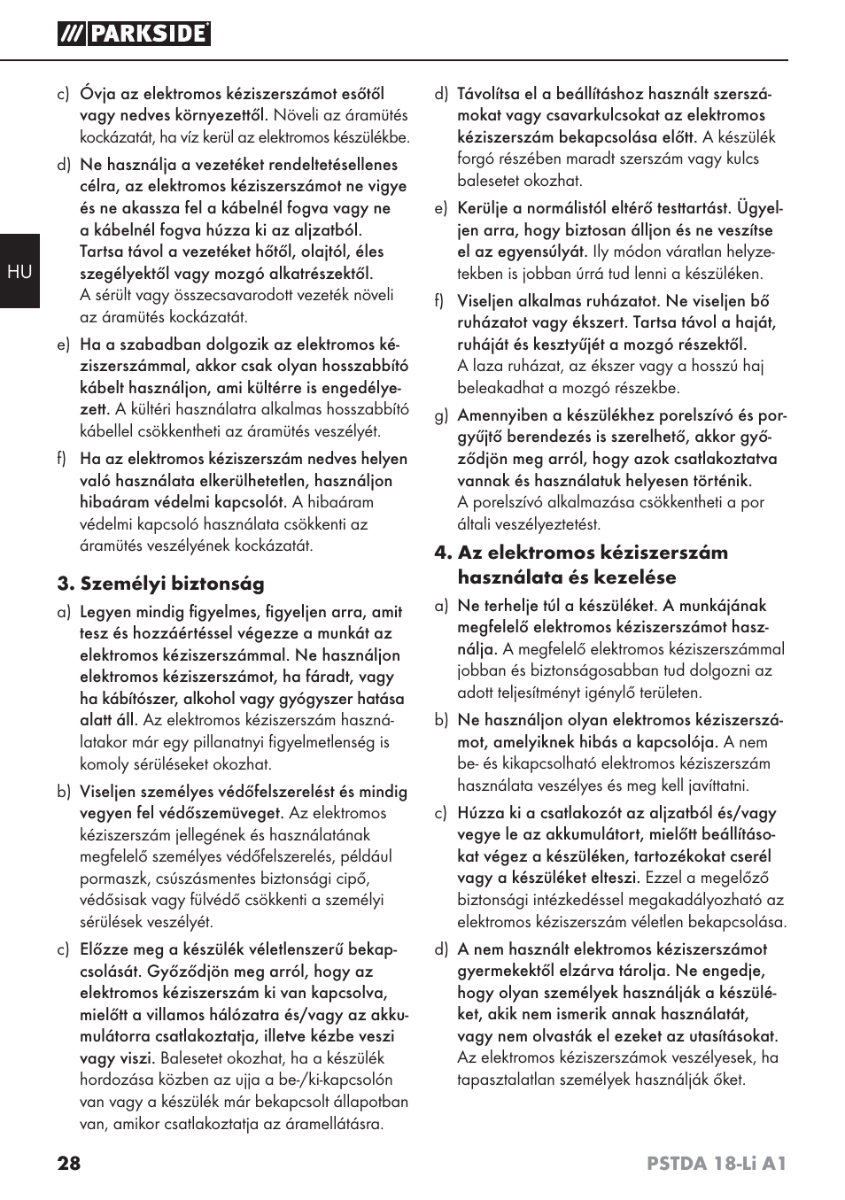 Parkside PSTDA 18-Li A1 User Manual | Page 32 / 89