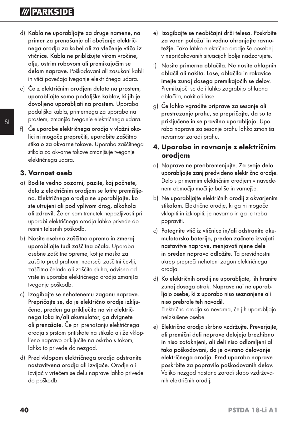 Parkside PSTDA 18-Li A1 User Manual | Page 44 / 89