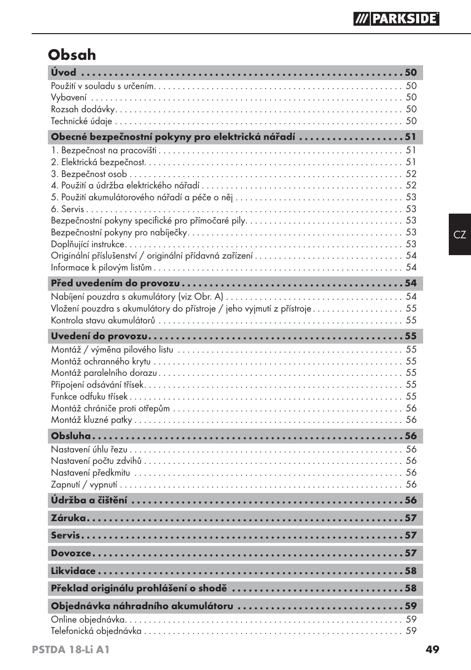 Parkside PSTDA 18-Li A1 User Manual | Page 53 / 89