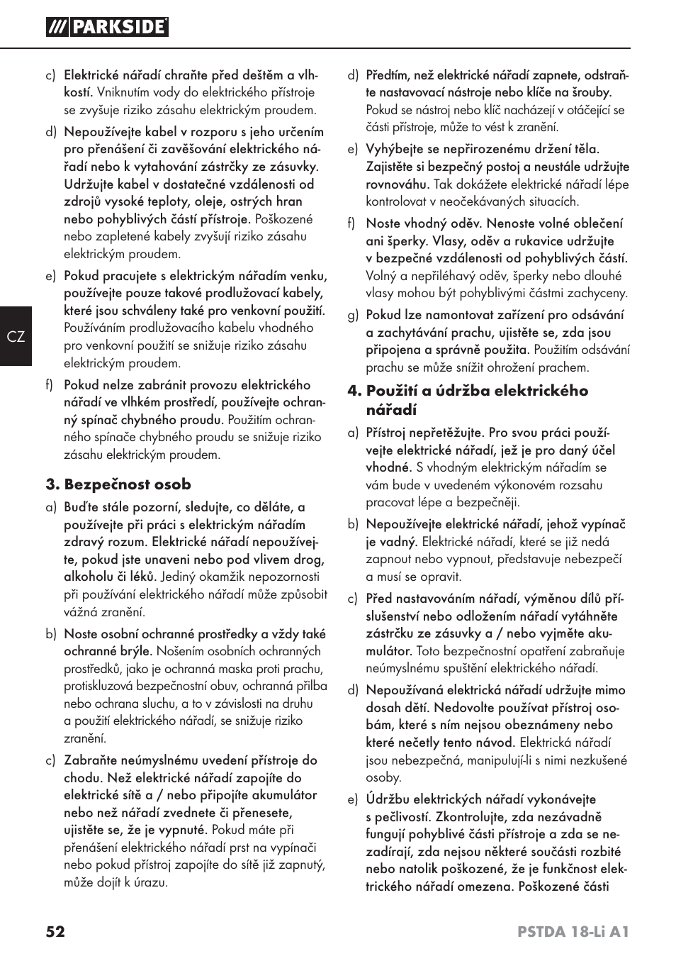 Parkside PSTDA 18-Li A1 User Manual | Page 56 / 89