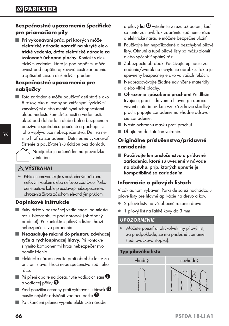 Parkside PSTDA 18-Li A1 User Manual | Page 70 / 89