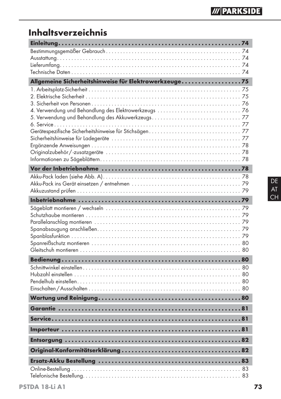 Parkside PSTDA 18-Li A1 User Manual | Page 77 / 89