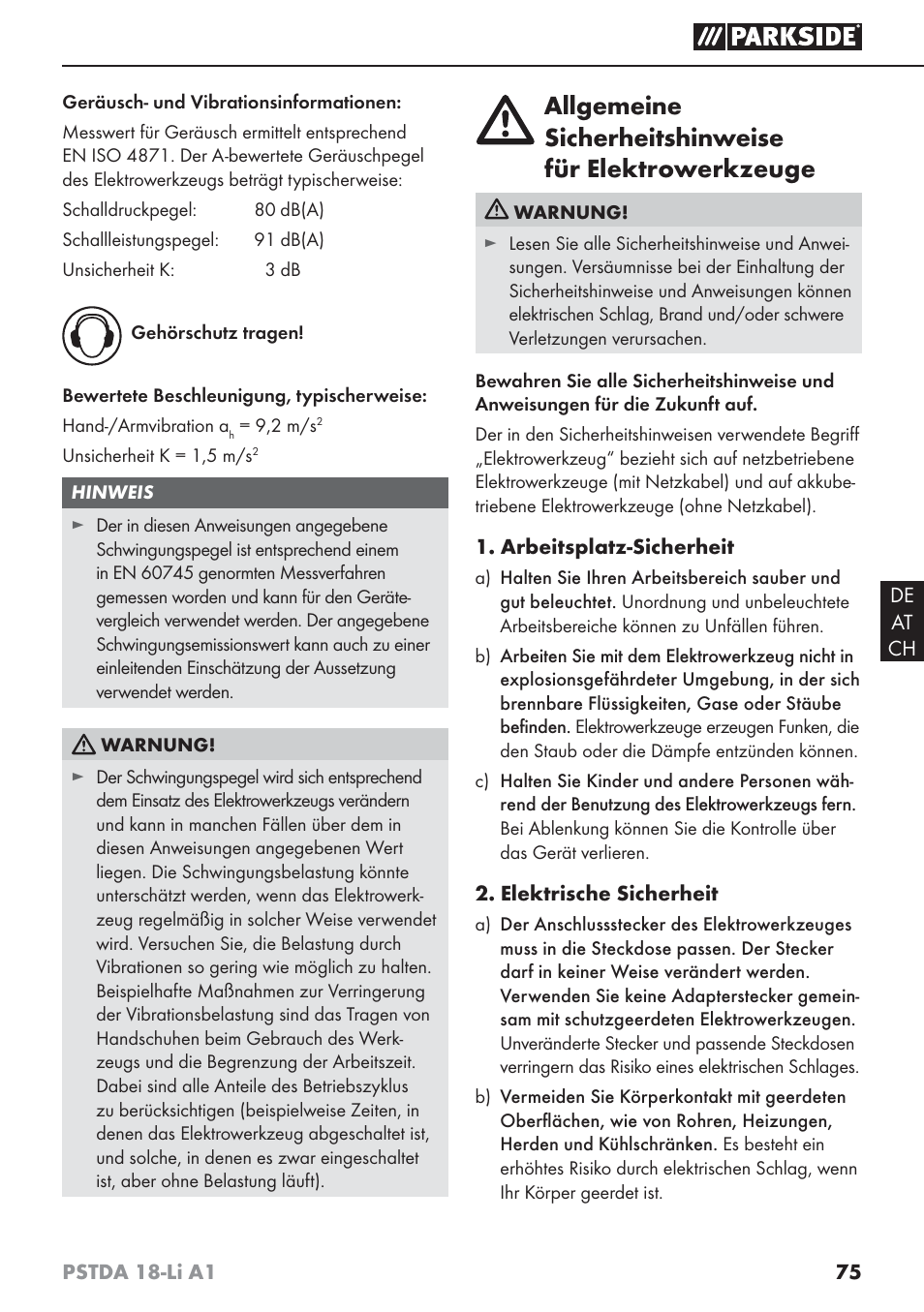 Parkside PSTDA 18-Li A1 User Manual | Page 79 / 89