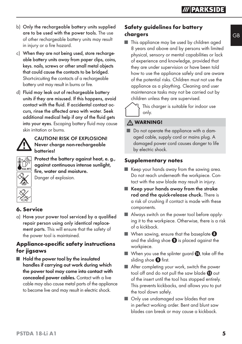 Parkside PSTDA 18-Li A1 User Manual | Page 9 / 89