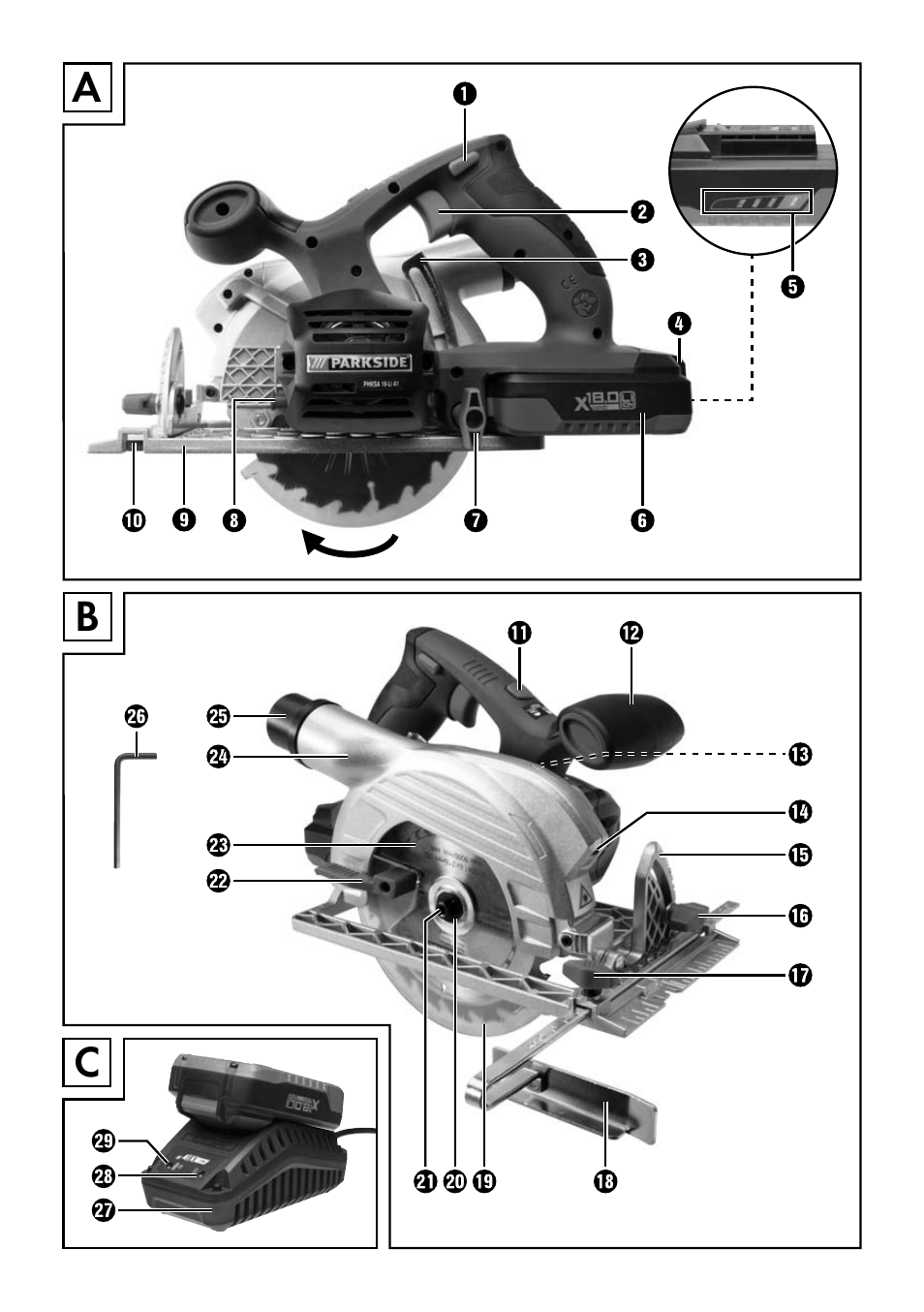 Parkside PHKSA 18-Li A1 User Manual | Page 3 / 72