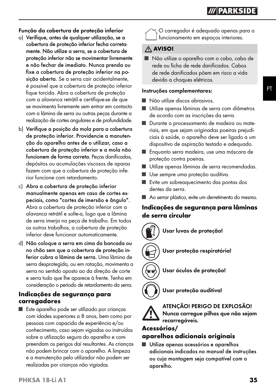 Parkside PHKSA 18-Li A1 User Manual | Page 38 / 72